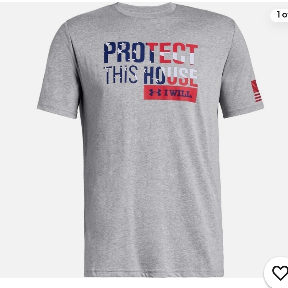 Under Armour freedom project gray t-shirt size XL PTP 25 inches length 28 inches